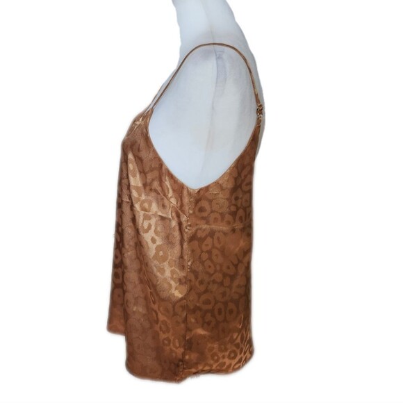 5/$55 Sweet Rain Gold Animal Print Spaghetti Strap Camisole Blouse, S - Picture 4 of 8